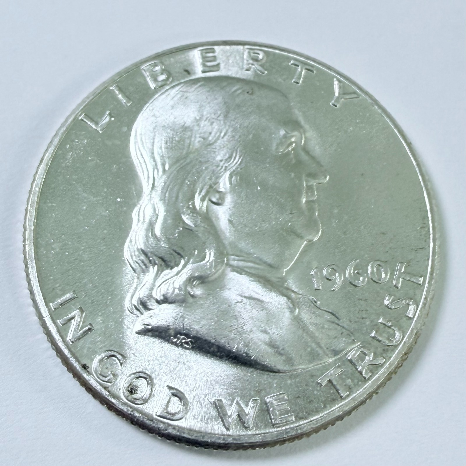 1960 P Franklin Half Dollar 90% Silver MINT STATE DETAILS #7853