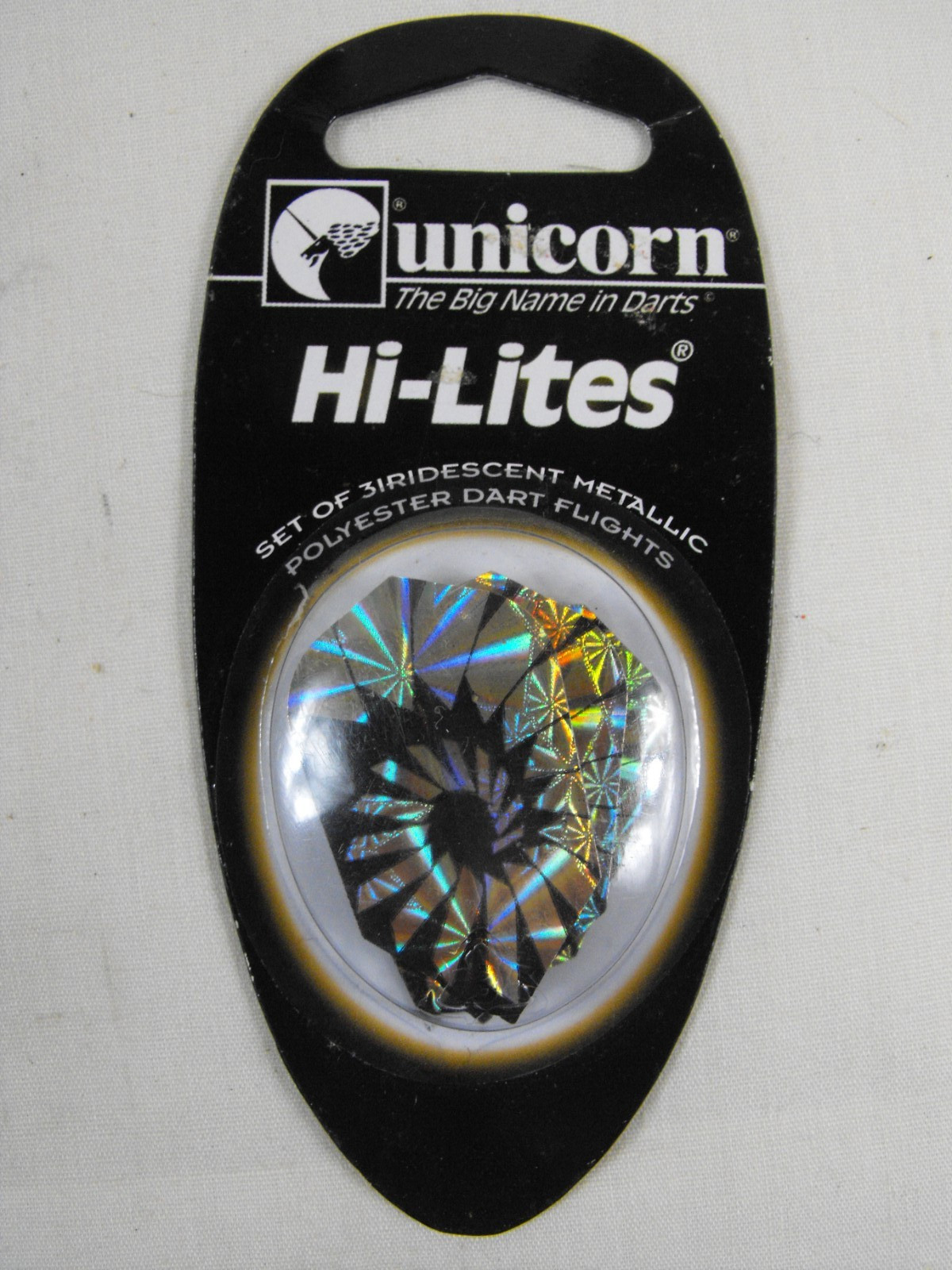 Unicorn Hi-Lites Set of 3 Iridescent Metallic Polyester Dart Flights (MIB)