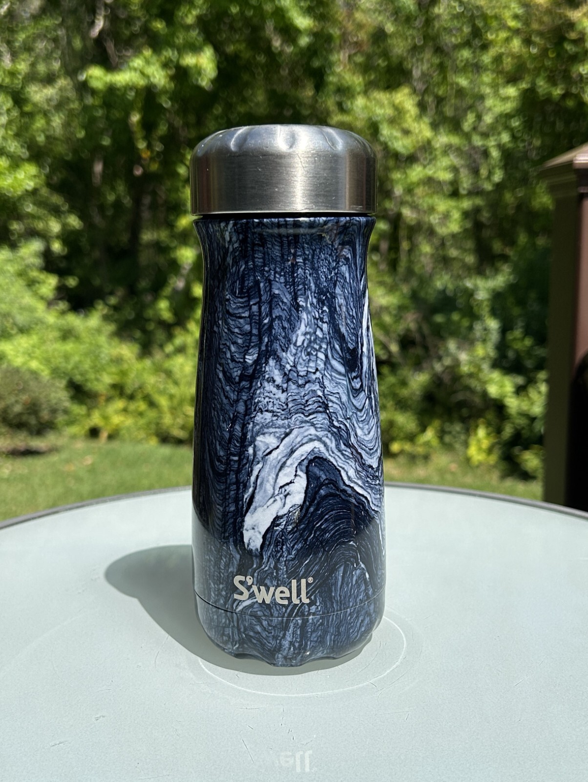 S'well 16 oz Insulated Stainless Steel Traveler Water Bottle Azurite Marble