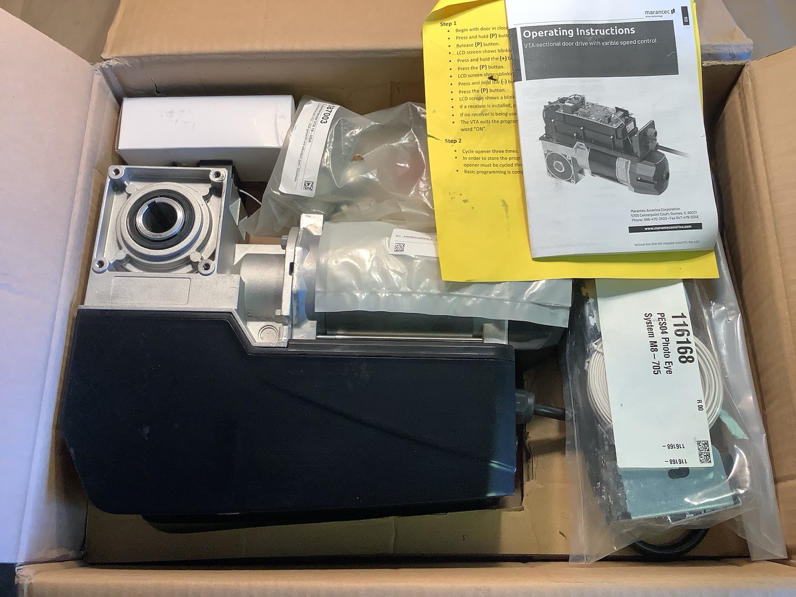 MARANTEC VTA 14-61 COMMERCIAL GRADE GARAGE DOOR OPENER W Photo Eye Remote