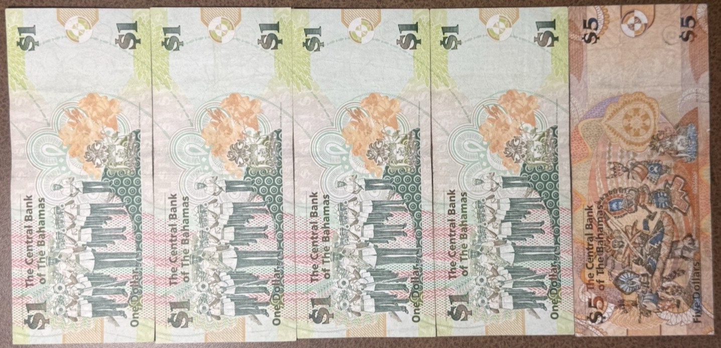 Bahamas 1-5 Dollars Set of 5 Notes CVF-UNC