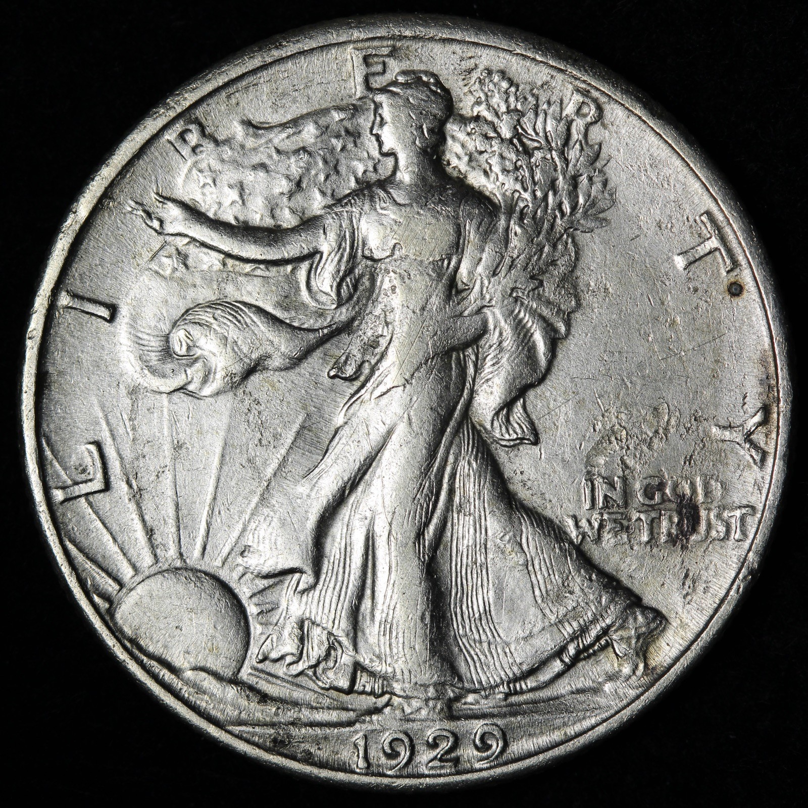 1929-S Walking Liberty Silver Half Dollar XF E347 GIEA
