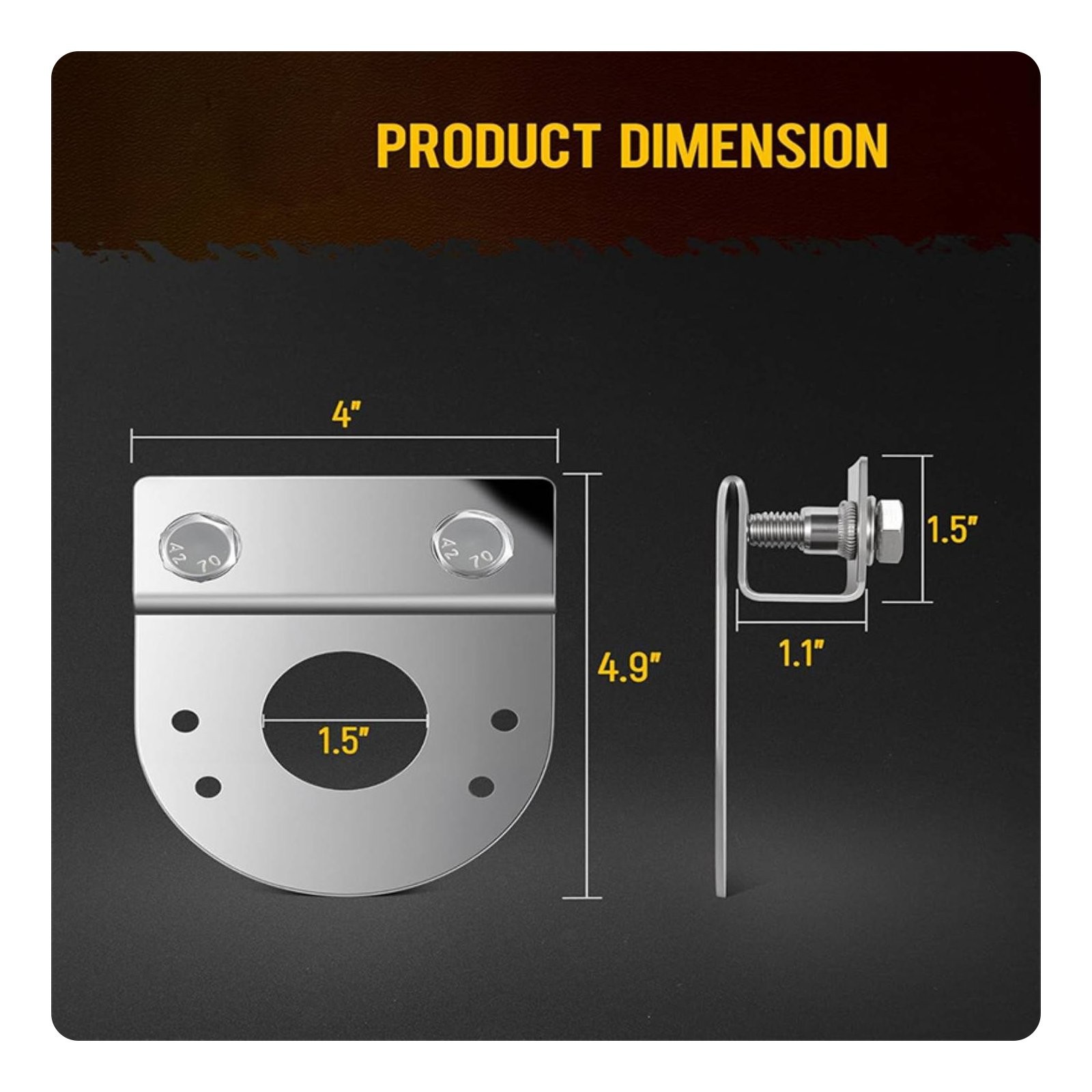 2 Pieces Watermelon Light Bracket Easy Installation for Trailers