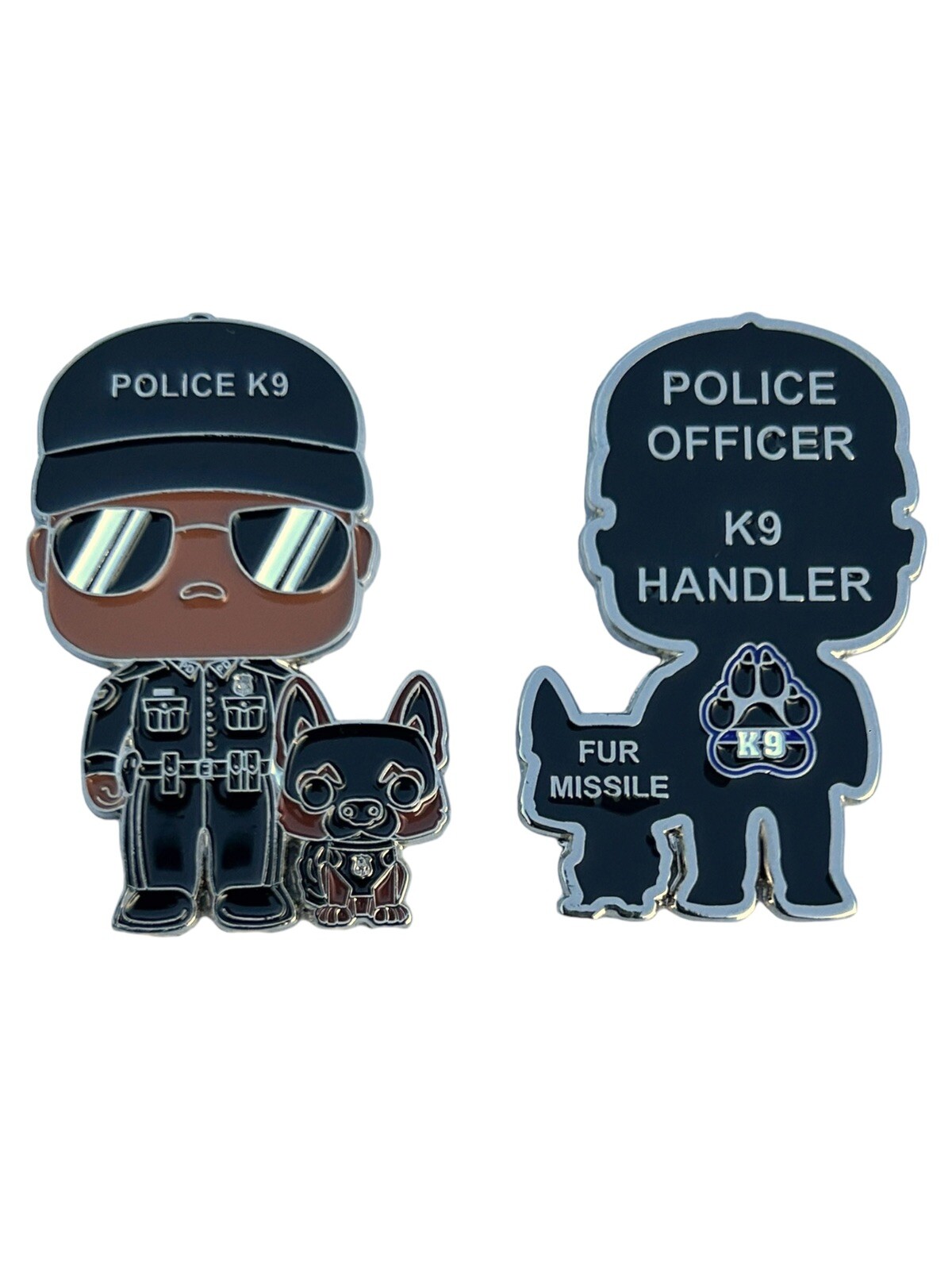 Police Officer K9 Handler Black Uniform Mini Funko Pop Challenge Coin Canine V2