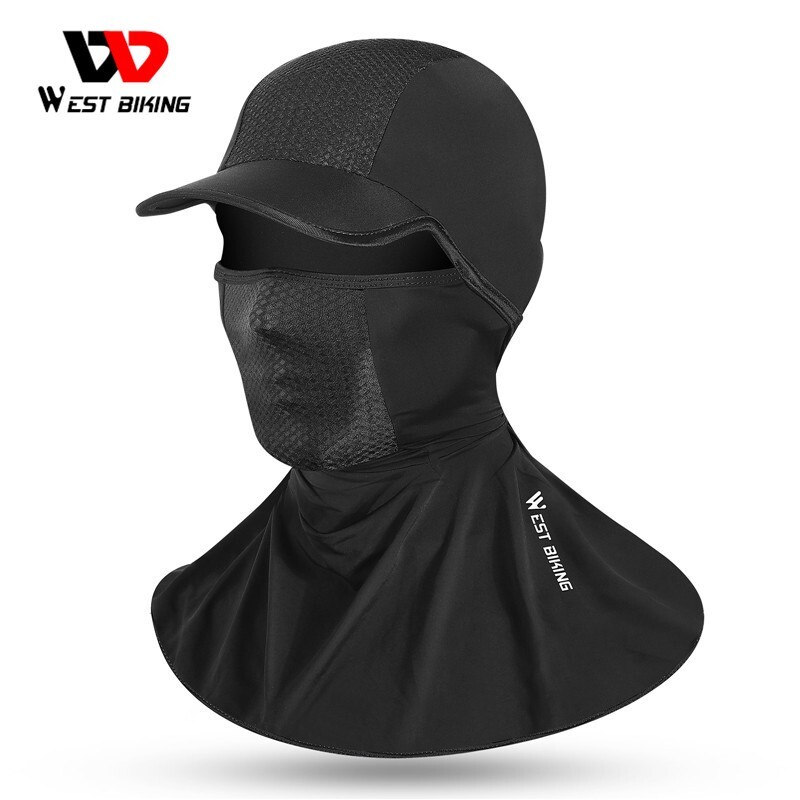 WEST BIKING Cycling Motorcycle Sports Headwear Face Mask Ice Silk Hat Cap Brim