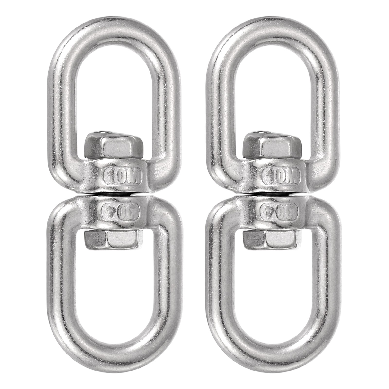 Double Ended Swivel Hook, (M10, 2Pcs), Eye to Eye Swivel Shackle Ring Connector