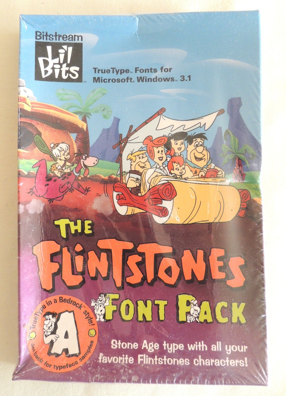 VTG Bitstream Lil Bits Flintstones Font Pack Windows 3.1 New & Unopened