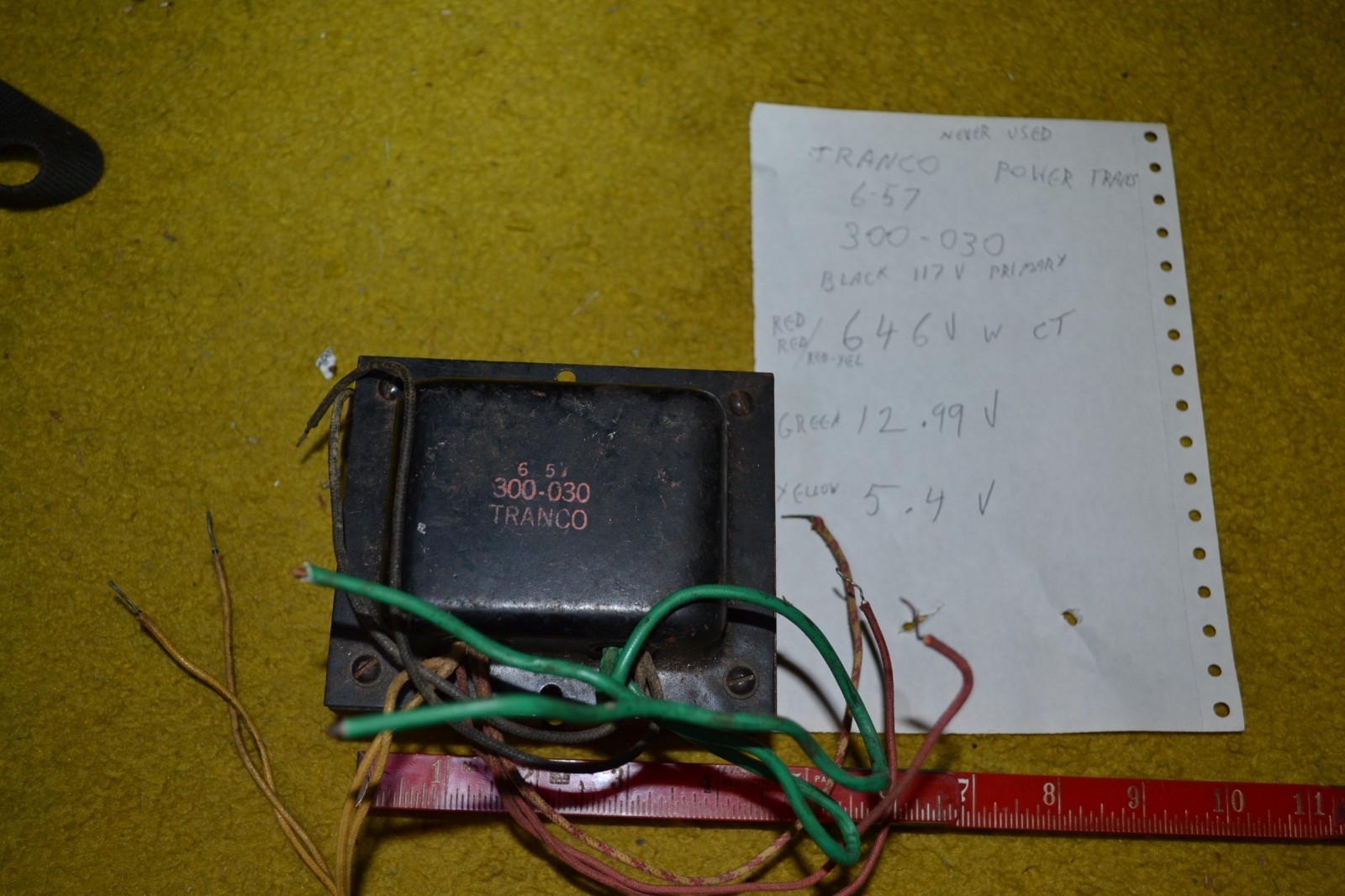 TRANCO 6 57 / 300-030 power  tested good   for tube amp 646v ct / 13v  / 5.4v