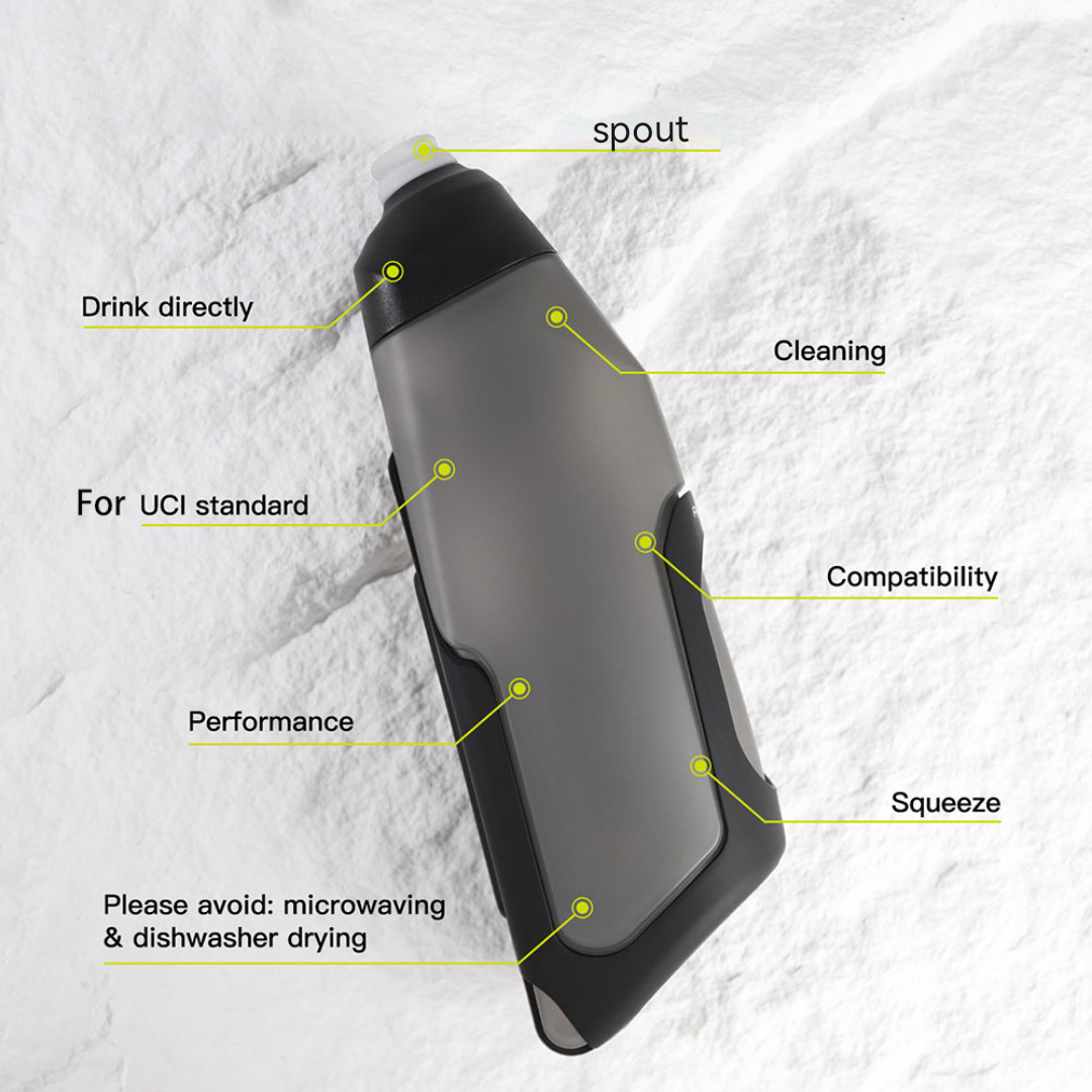 600ml Aerodynamic Bike Water Bottle with Carbon Fiber Cage and Screw Hole Fit