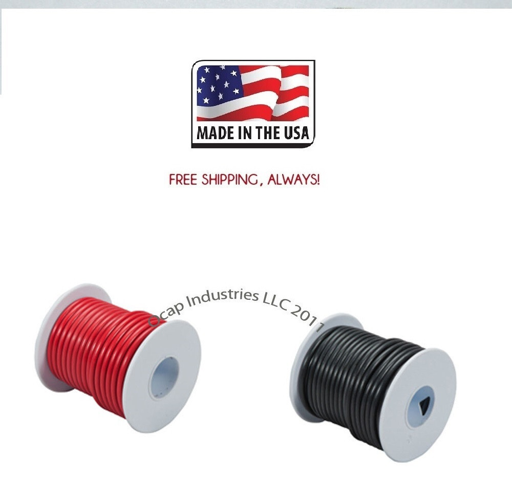 14 gauge 200' (2 ROLLS) Black & Red AWG PRIMARY AUTOMOTIVE WIRE COPPER STRANDED