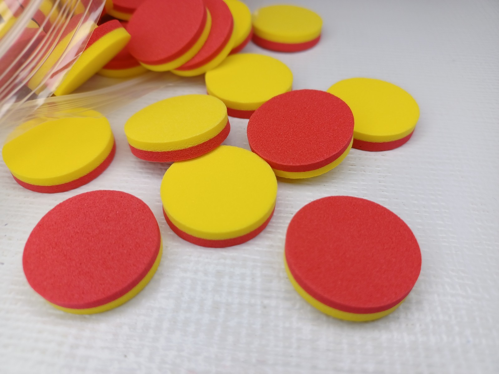 Foam 1" Two Color Counters Red & Yellow Counting Manipulatives Markers