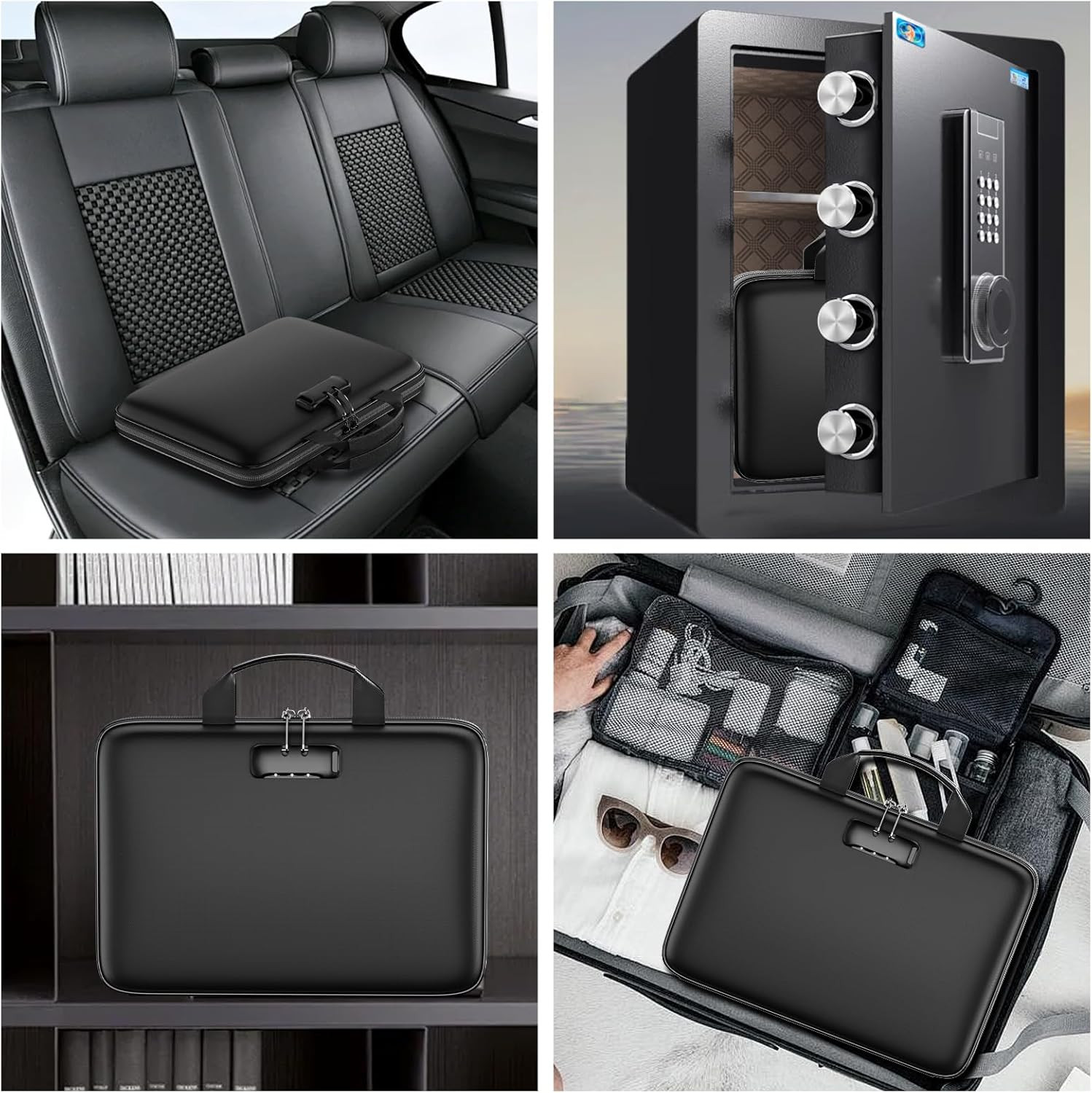 Fireproof File Organizer with Lock, Hard Case Fireproof Document Box