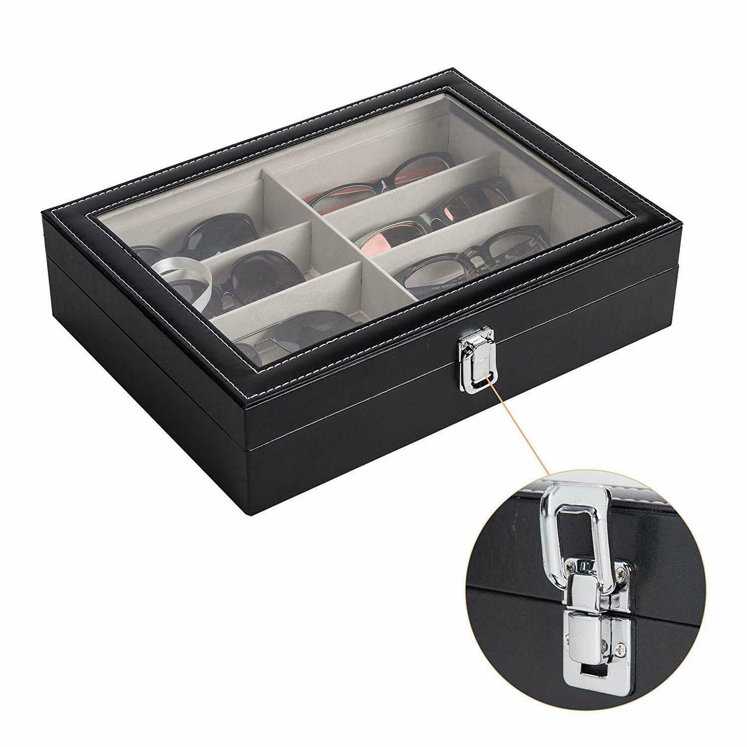 8 Grid Eye Glasses Case Eyewear Sunglasses Display Storage Box Holder Organizer