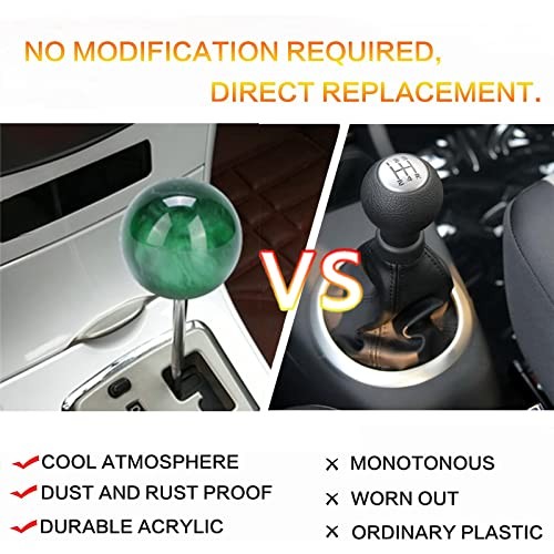 Shift knob Round Ball Marble Style Universal for Manual Automatic Vehicles gren