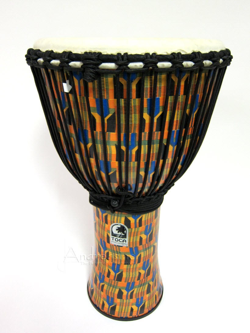 14" TOCA FREESTYLE  DJEMBE DRUM w/ GIG BAG - KENTE CLOTH