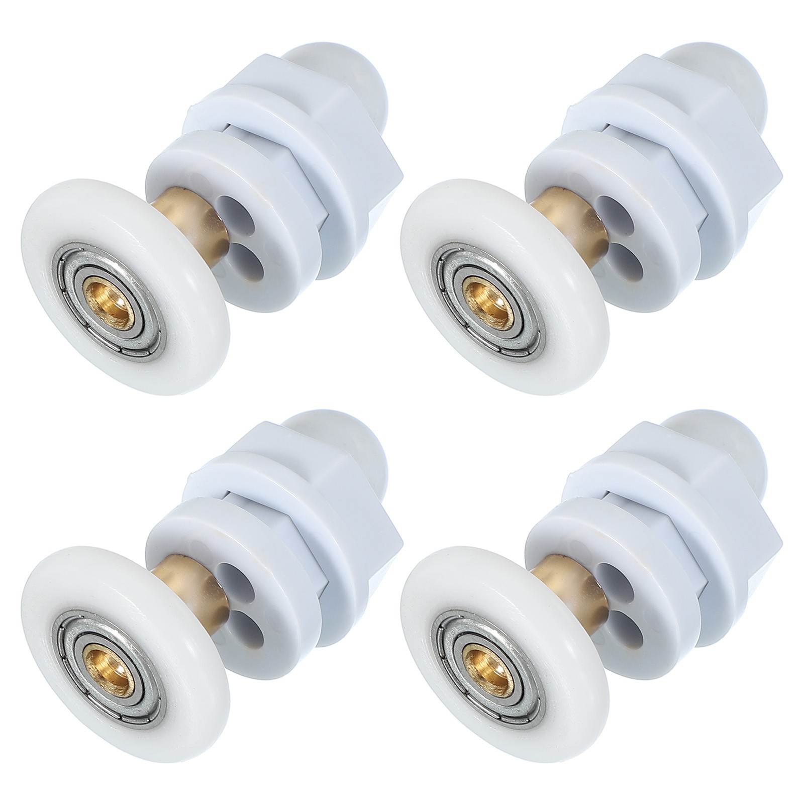 4 Pcs 25mm Shower Door Rollers Copper Rod Pulley Wheels Replacement White