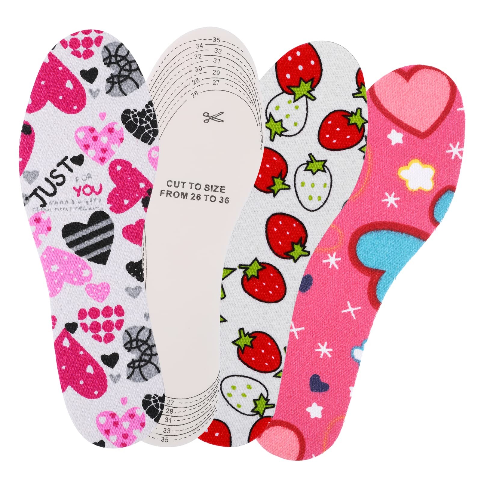WLLHYF 3 Pairs Shoe Insoles for Kids Memory Sponge Shoe Inserts Kids Heel Gri...