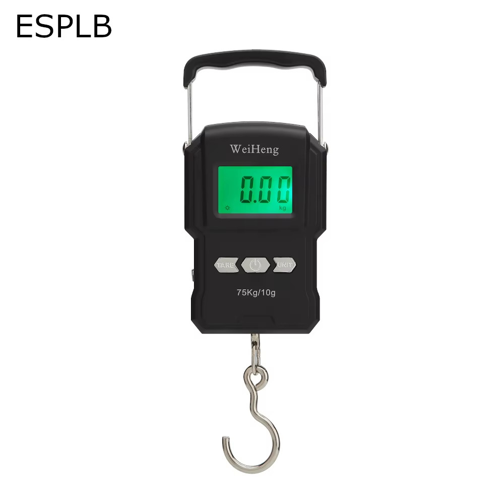 ESPLB 75Kg/10G Tape Measure Digital Scale Portable Digital Backlight Fishing Han