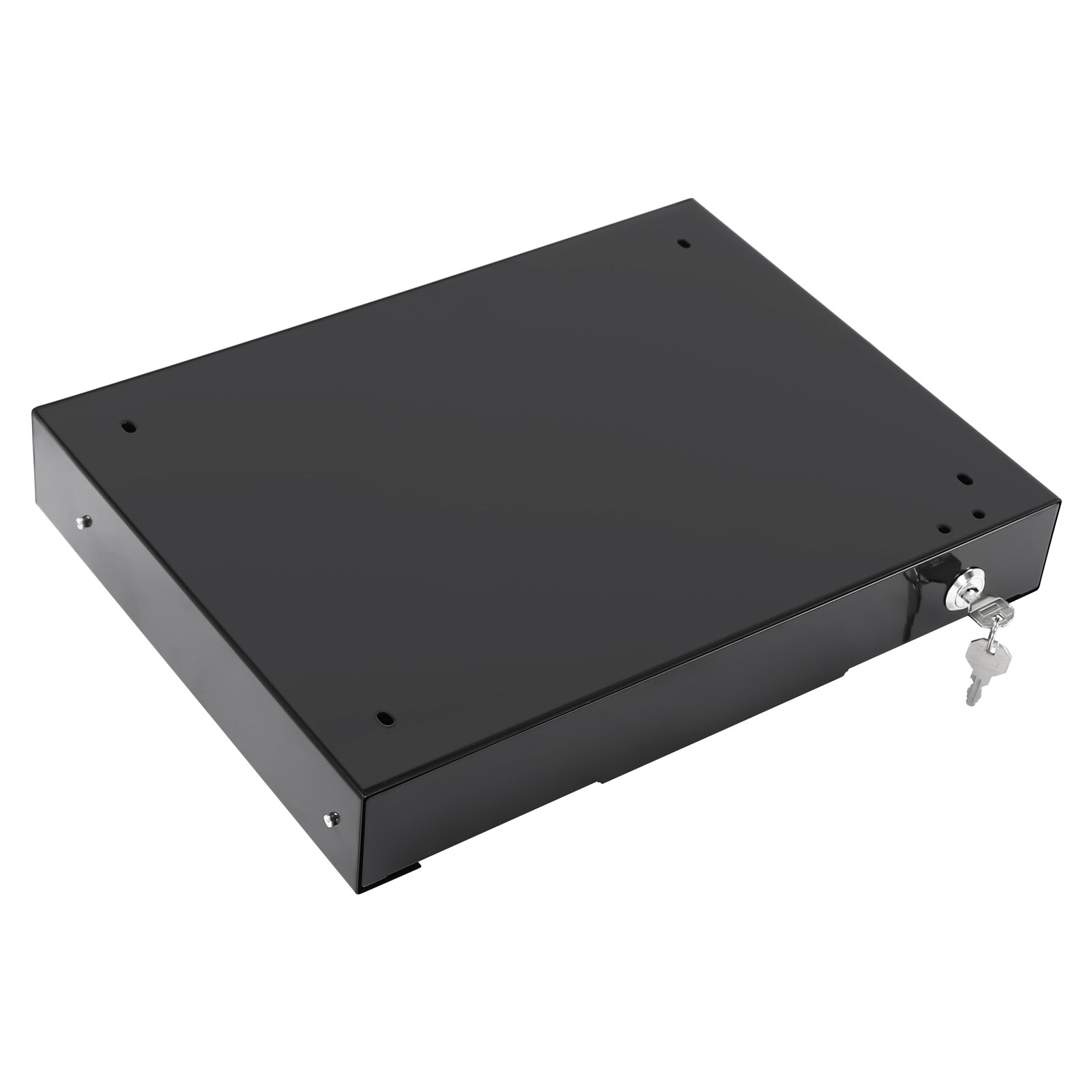 Under Desk Mounted Drawer Storage Sliding Out Tray Black Space Saver With Keys