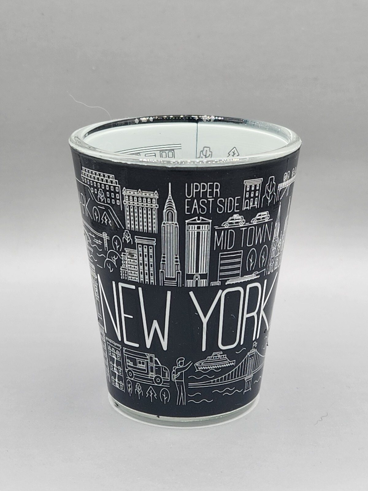 New York Shot Glass Jay Joshua NY Souvenir White Black