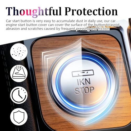 Flower Car Push Start Button Cover,Cute Push to Start Button Cover as Car