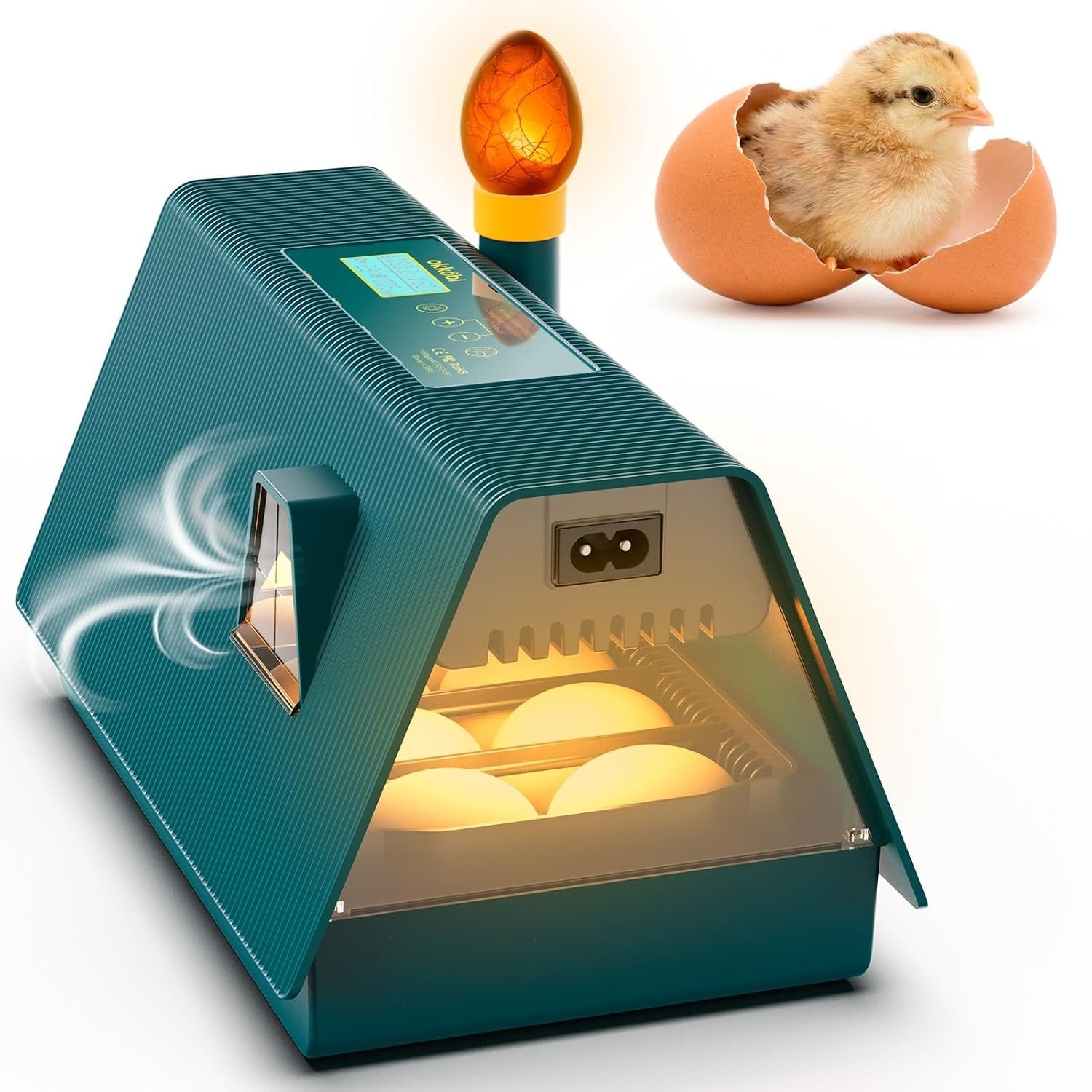 Okkobi M10 Egg Incubator - Automatic Turner & Humidity Control - Hatches 10 Eggs