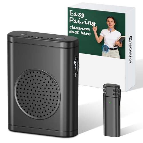Voice Amplifier for Teachers with Wireless Lavalier Microphone, Zero Black