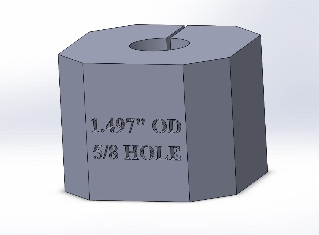 1.497 Dia Bar Stock 5/8 Center Hole Jig 3D Printed *Random Color*