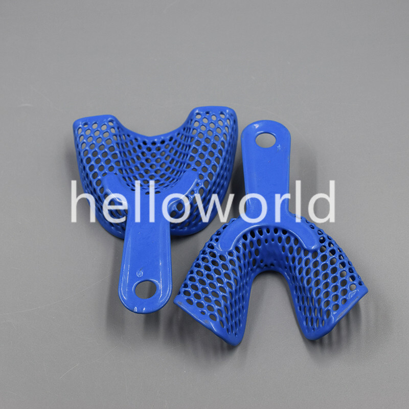 1 Pair Plastic-Steel Upper & Lower Large Dental Impression Trays Autoclavable