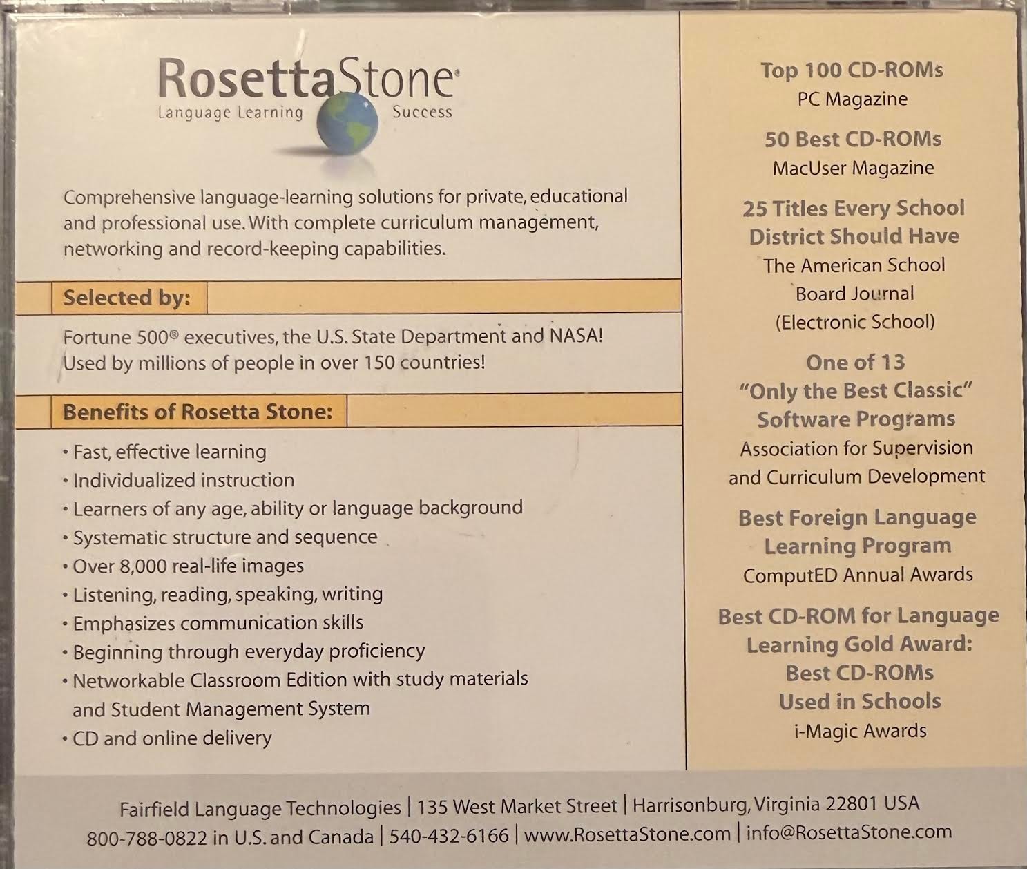 Rosetta Stone: English US, Level 1 (CD-ROM, Language Learning Success, 2006)