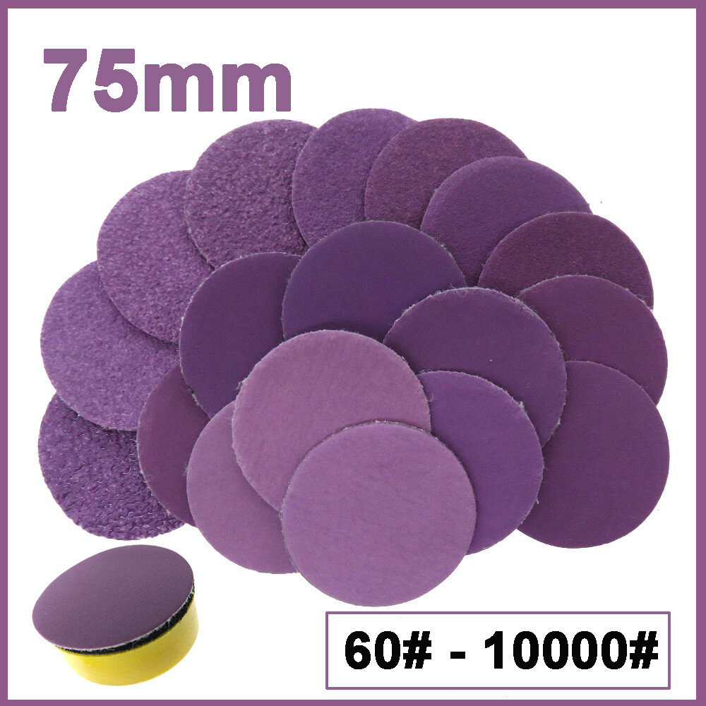 75mm Wet and Dry Sanding Discs Pads 3 Inch Sandpaper Hook and Loop Grit 60-10000