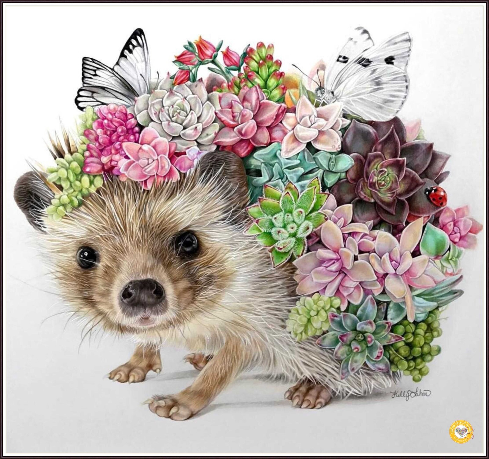 Flower's Hedgehog 1309 Chart Counted Cross Stitch Pattern DMC