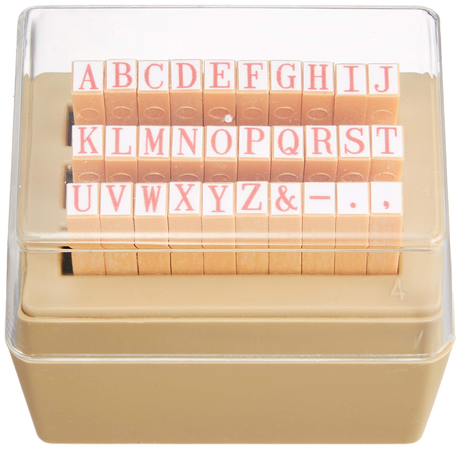 Shachihata TEA-10 Rubber Stamp with Pattern, Alphabet Set, No. 4, Stamp Face ...