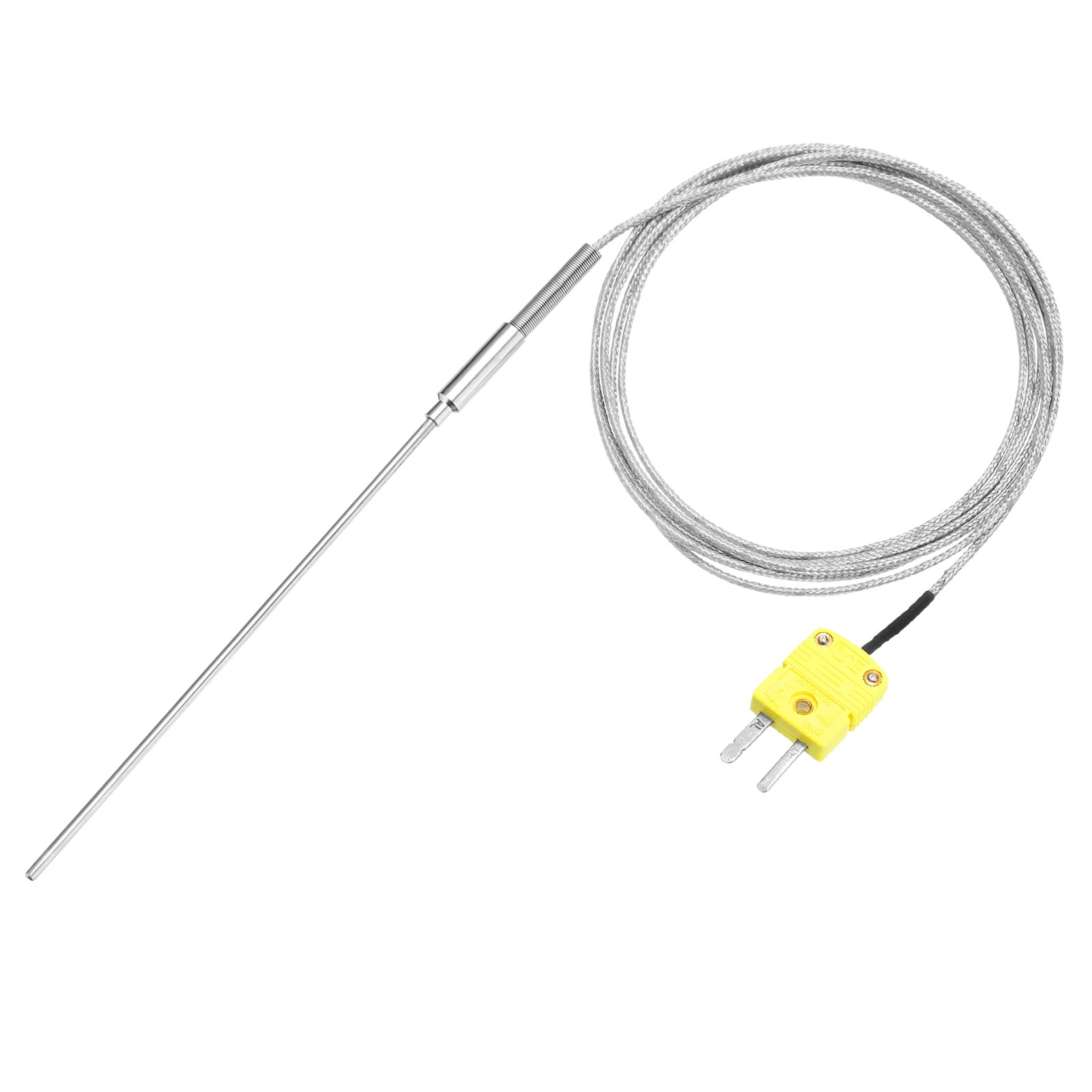 K Type Thermocouple with Plug,Temperature Sensor -40 to 1100°C 1.6x150mm 6.6ft