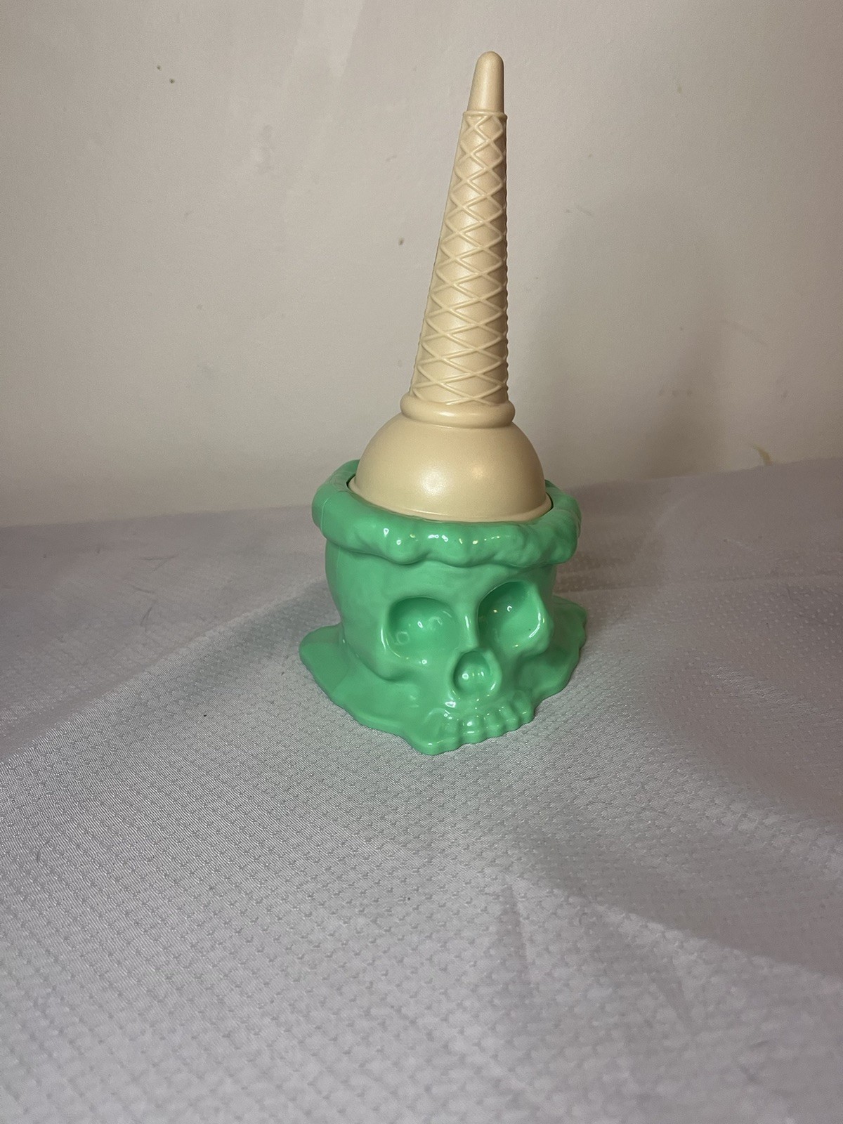 Pastel Goth Melting Ice Cream Skull faux dessert Halloween kitchen decor Party