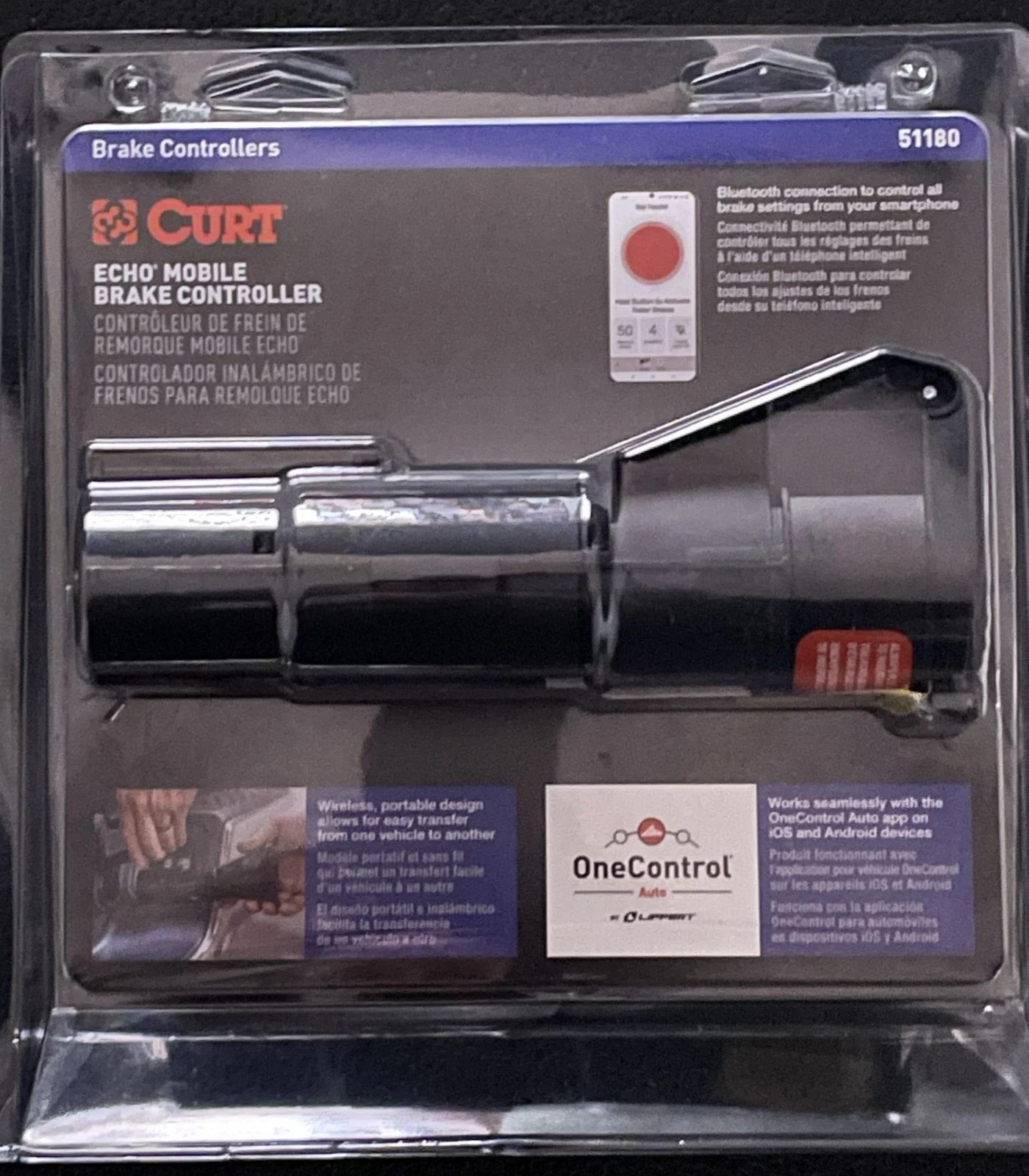Curt 51180 Echo Mobile Electric Proportional Trailer Brake Control W/ Bluetooth