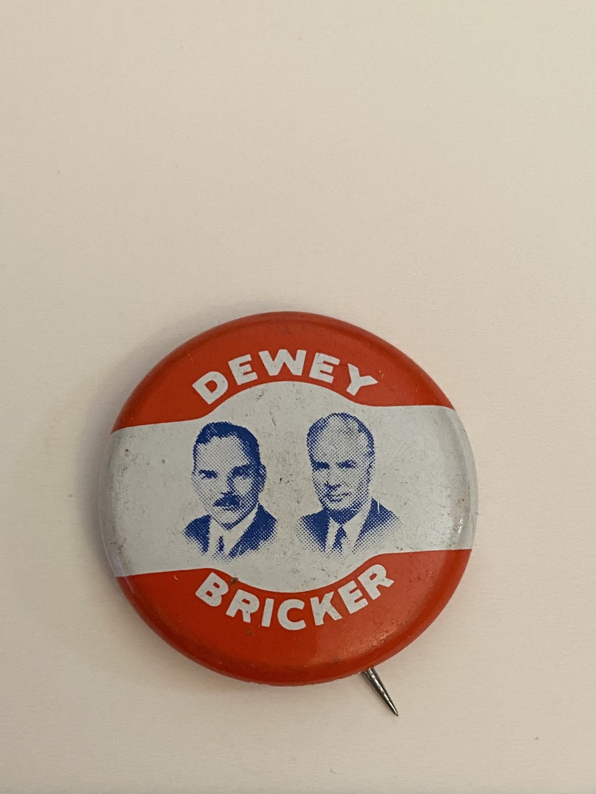 Dewey Bricker Pin Back Button P76