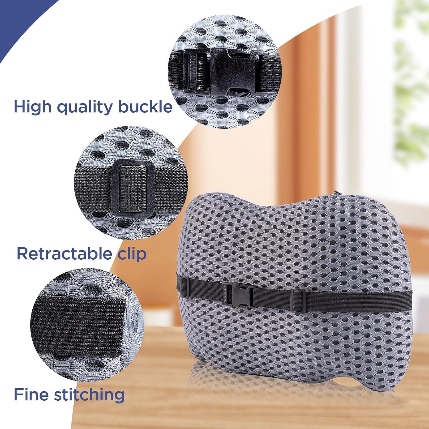 Lumbar Support Pillow for Office Chair, Car Lower Back Black