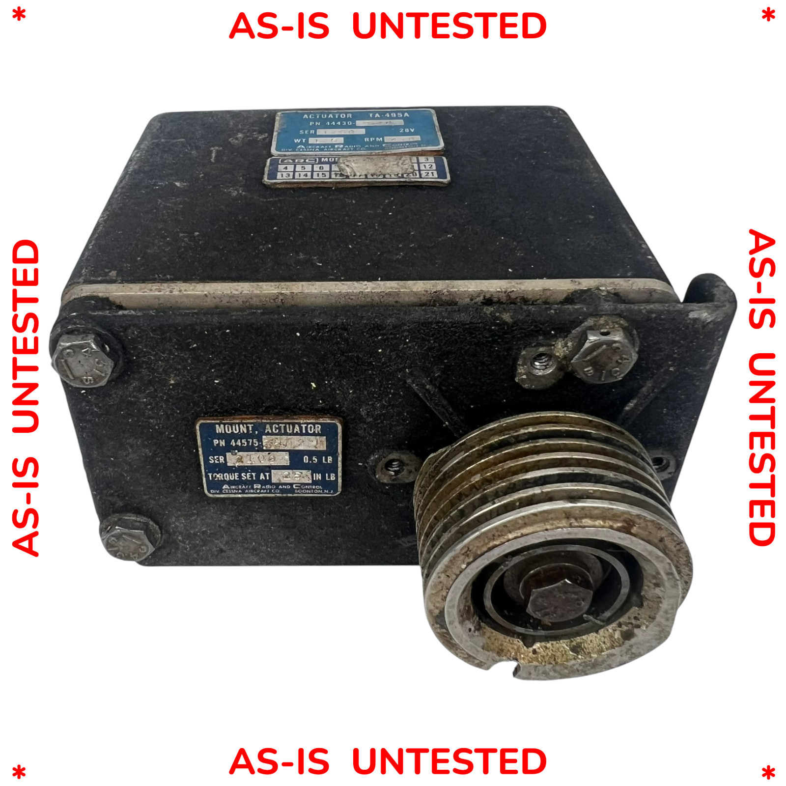 Aircraft Radio Control ARC TA-495A Actuator 28V 44430-2848 w Mount Untested AsIs