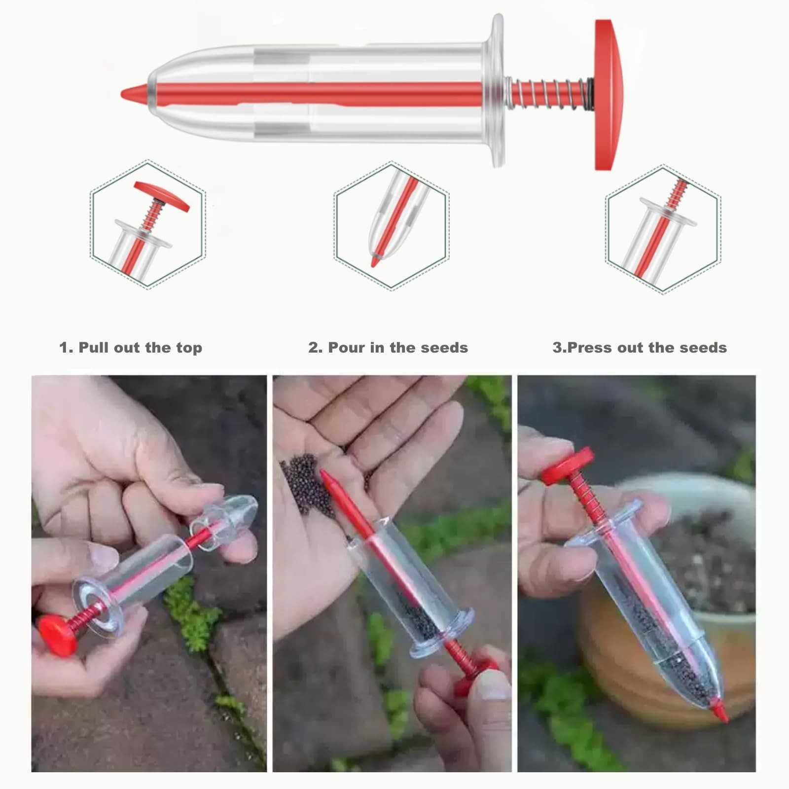 9pcs Seed Spreader Set,Adjustable Mini Sowing Seeds Dispenser, Handheld Mini ...