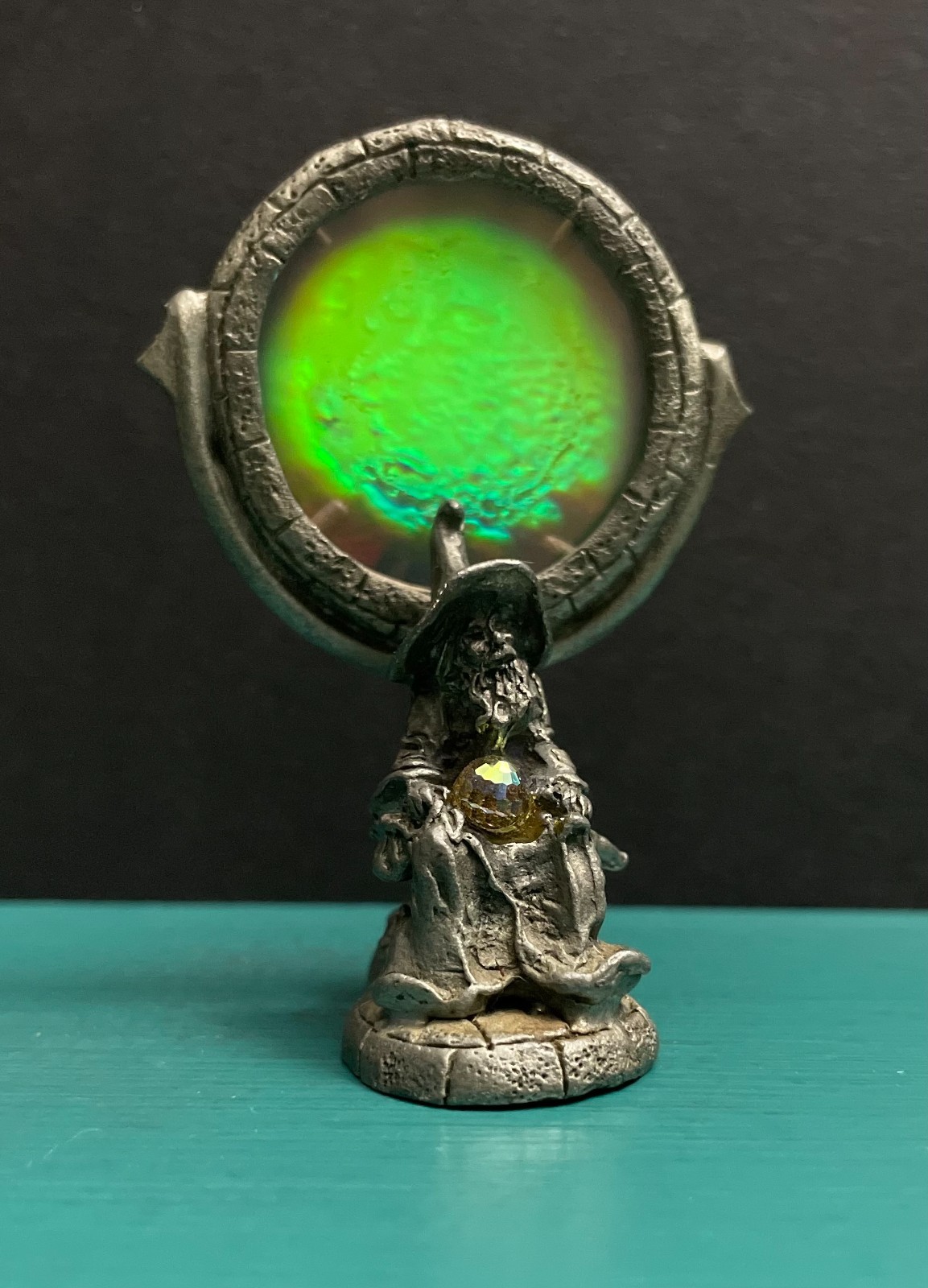 Gallo Pewter Wizard Sorcerer Hologram Moon Sun Planet Eclipse Figurine LOTR RPG