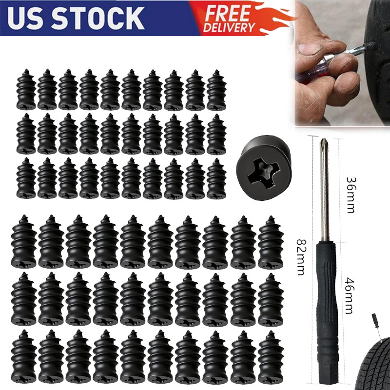 180Pcs Rubber Tire Nail Repair Kit Screw In Tire Plugs for Car Truck SUV Van