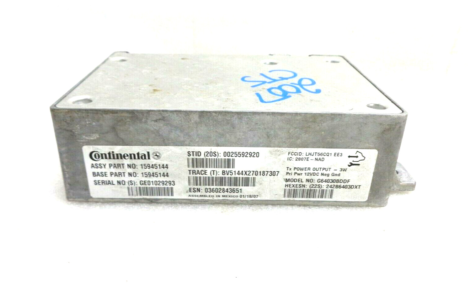 2007 CADILLAC CTS ONSTAR COMMUNICATION CONTROL MODULE 15945144 OEM #4B