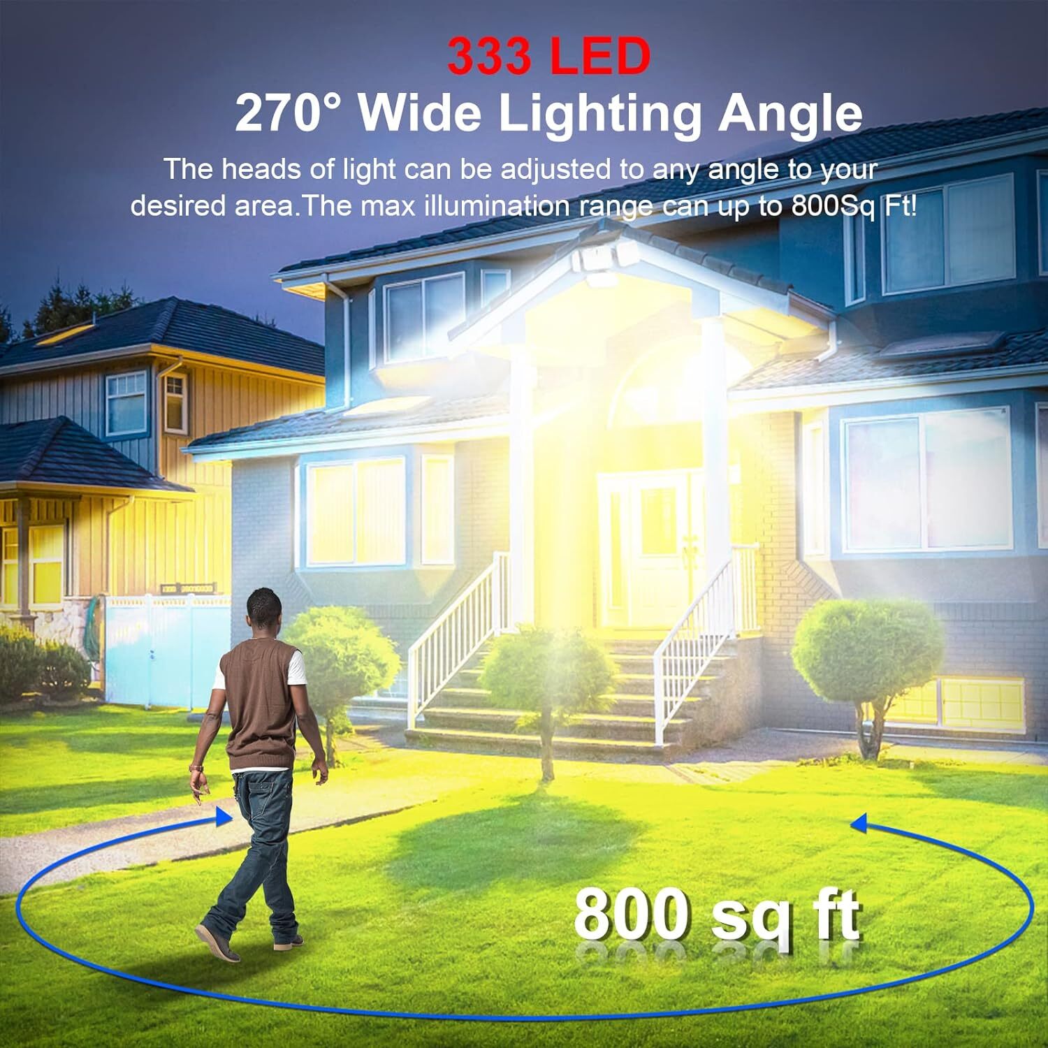 333 LED Solar Lights Outdoor 3000LM Waterproof Motion Sensor Security Wall Lamp