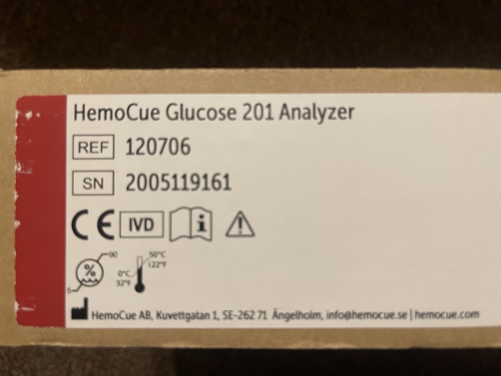 HEMOCUE Glucose 201 Analyzer with AC Adapter