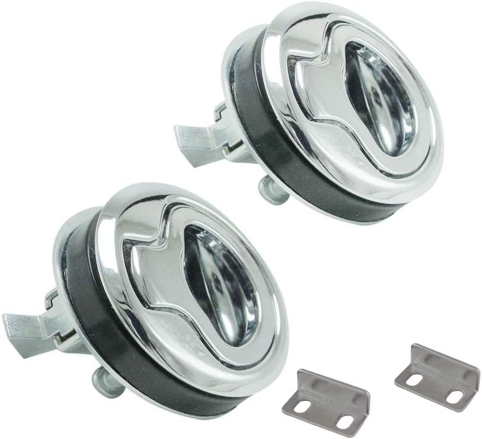 2 PCS Flush Pull Latch 1.5 Inch Handle Lift Slam Boat Deck Door Locker Silver
