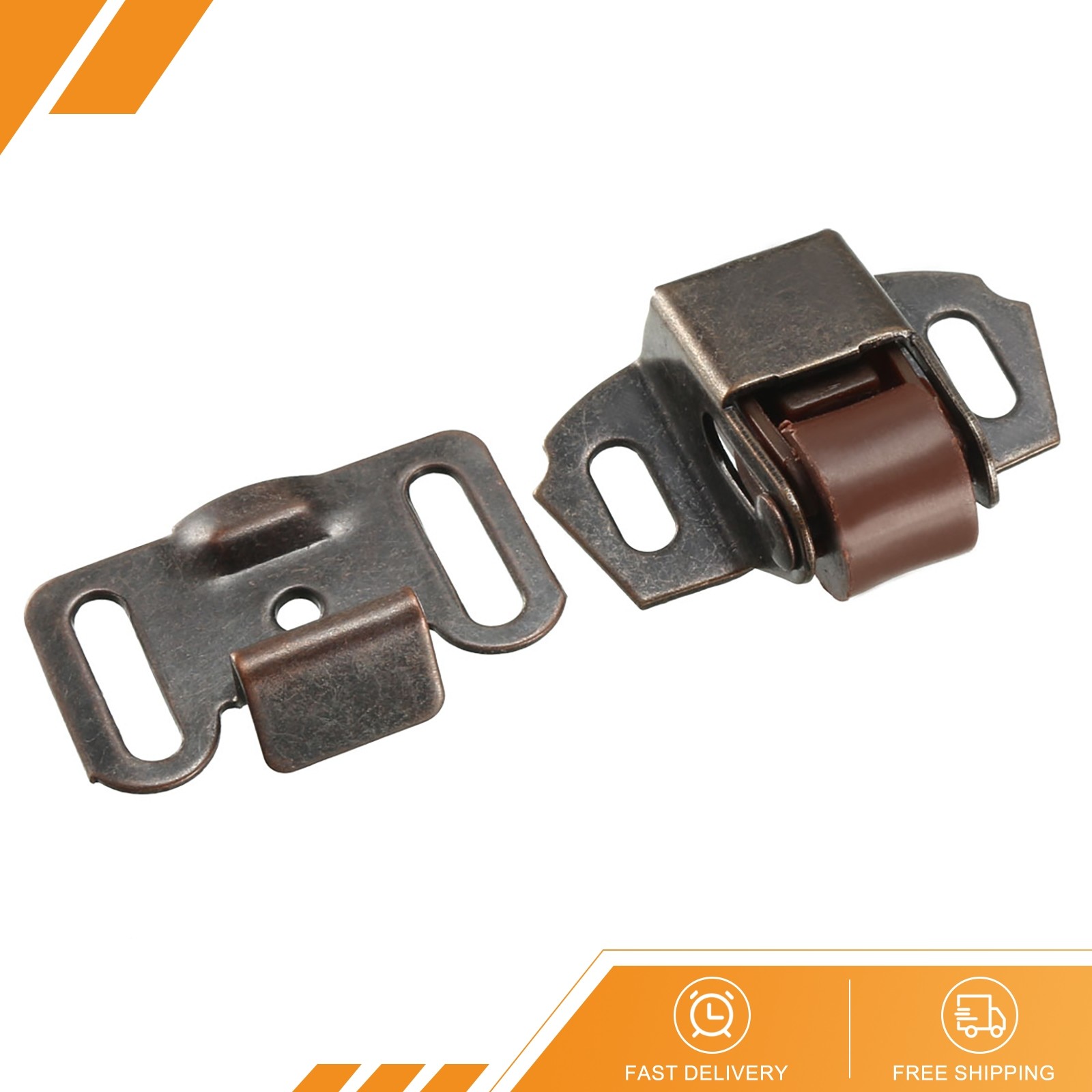 5 Set Retro Cabinet Wardrobe Door Single Roller Catch Ball Latch Hardware Copper