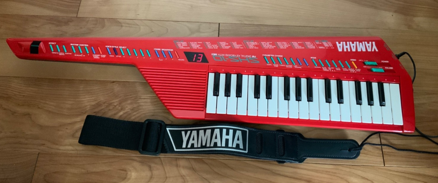 Yamaha SHS-10 RED Digital Synthesizer Keyboard Midi Keytar Working Adapter JP
