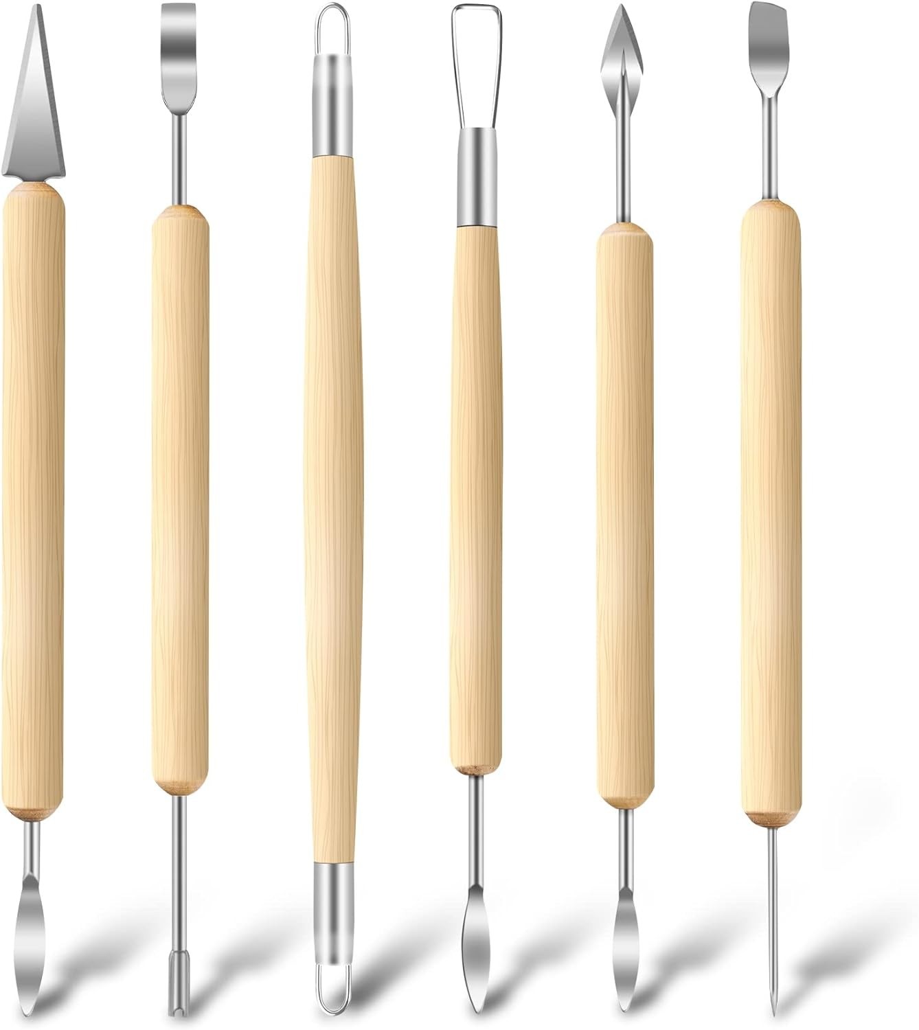 6 Pack Clay Tools Kit, Pottery Tools & Sculpting Tools, Polymer Modeling Clay...