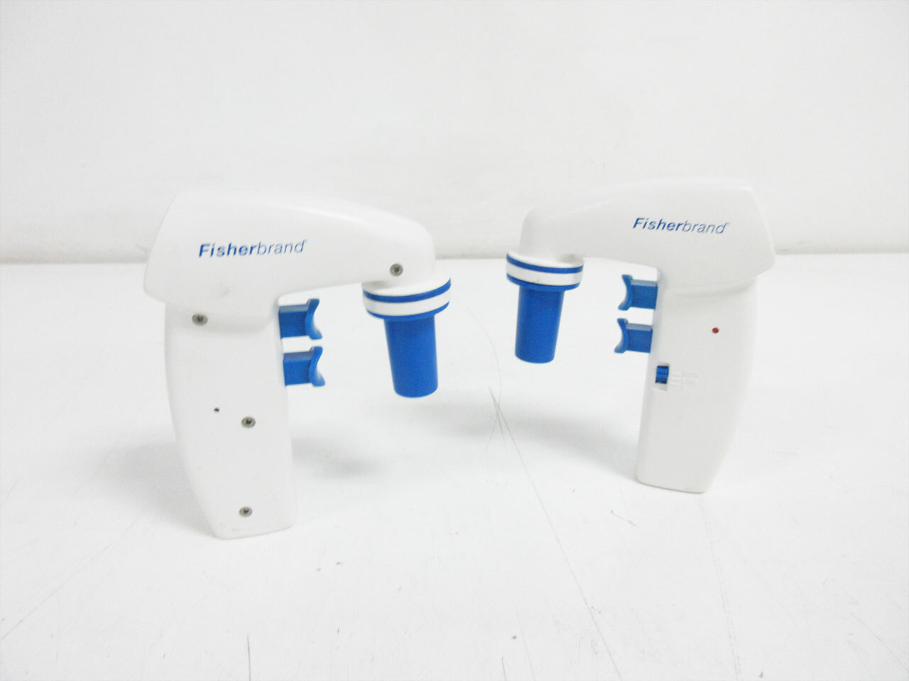 PAIR FISHERBRAND MOTORIZED PIPET FILLER / DISPENSER - BLUE